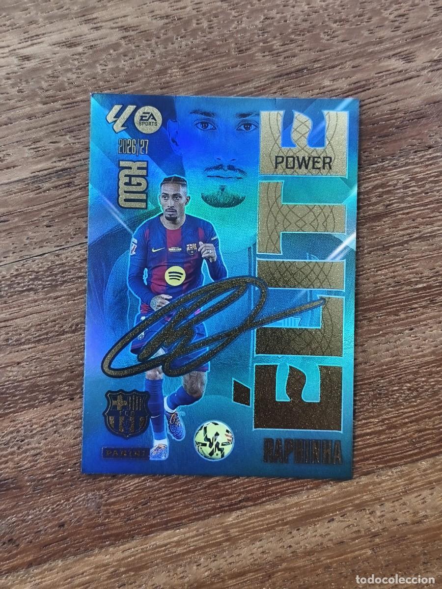 Cromos de f&uacute;tbol: CARD MEGACRACKS TEMPORADA 26 27 2026 2027 &Eacute;LITE POWER RAPHINHA FIRMADA N&deg; 16P 16 P
