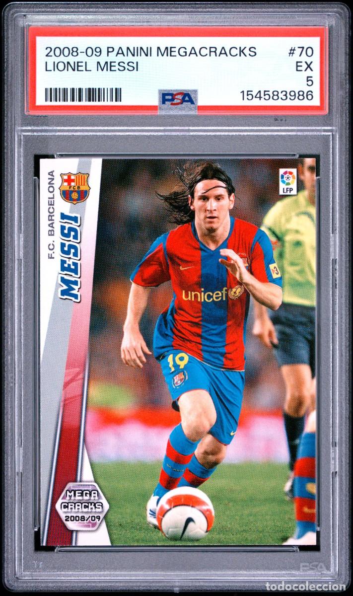 Fu&szlig;ball-Sticker: Lionel Messi #70 FC Barcelona Panini Megacracks 2008 09 PSA 5