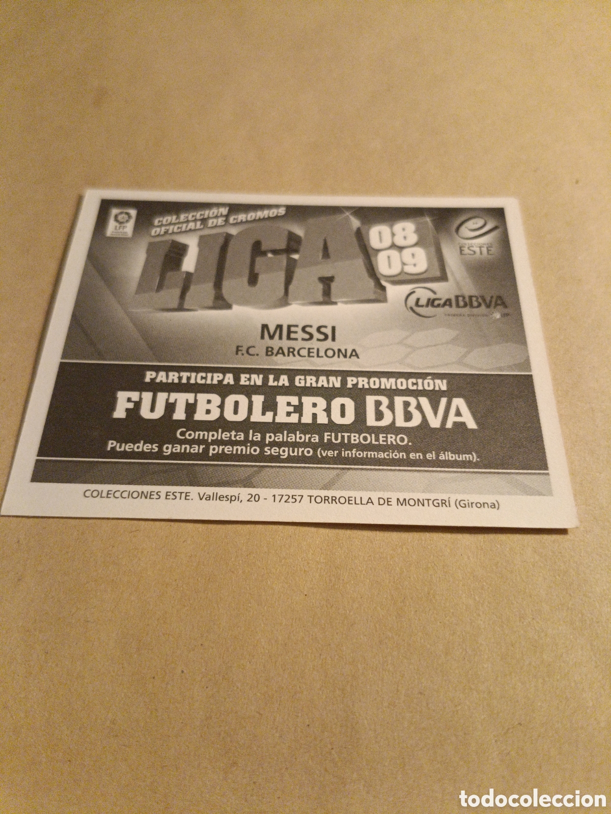 Cromos de f&uacute;tbol: Cromo de MESSI 208/209 - Foto 2