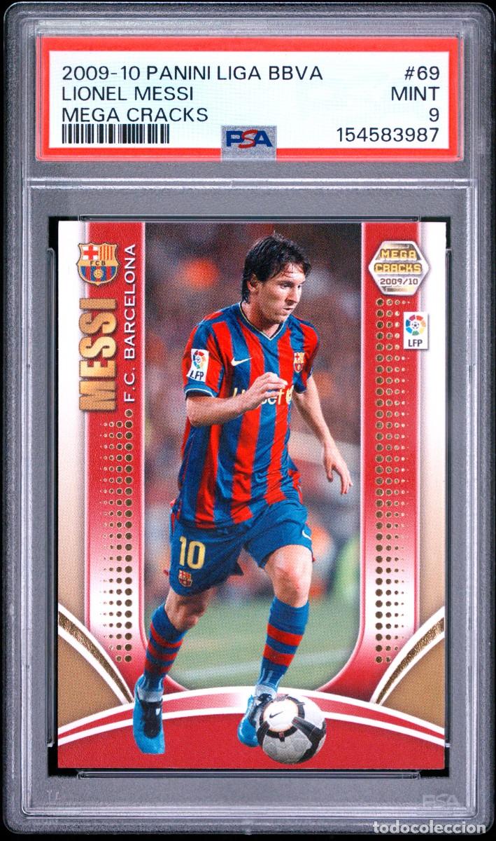 Cromos de f&uacute;tbol: Lionel Messi #69 FC Barcelona Panini Megacracks 2009 2010 PSA 9