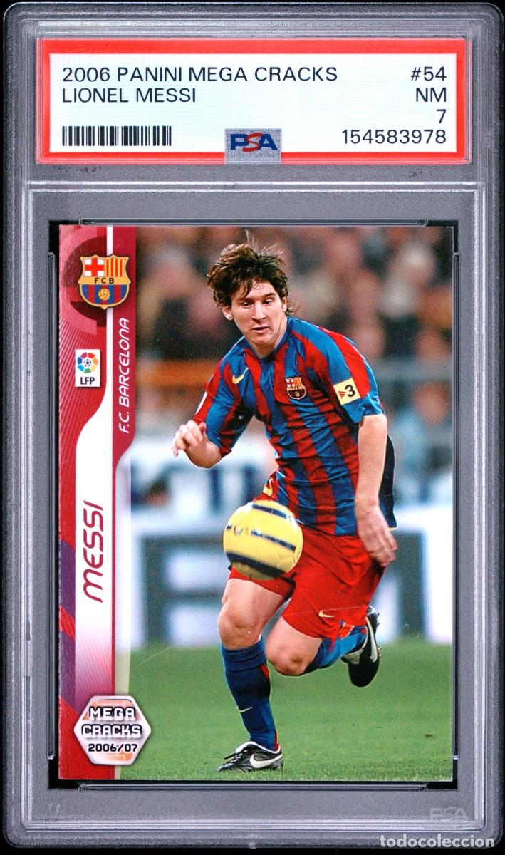 Cromos de f&uacute;tbol: Messi #54 FC Barcelona Panini Megacracks 2006 07 PSA 7