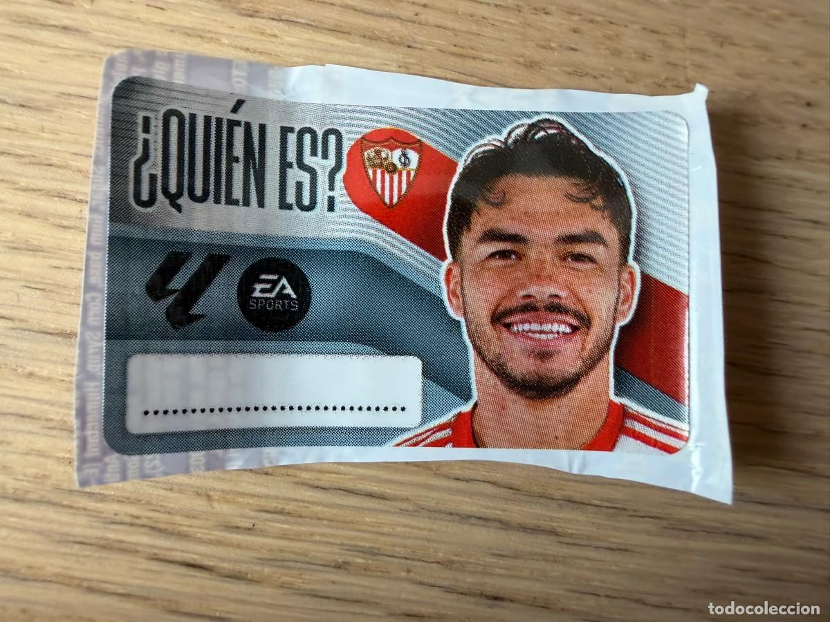 Cromos de f&uacute;tbol: QUIEN ES SUAZO SEVILLA 26 27 2026 2027 LIGA EA SPORTS CHICLES CHICLE ESTE SIN PEGAR