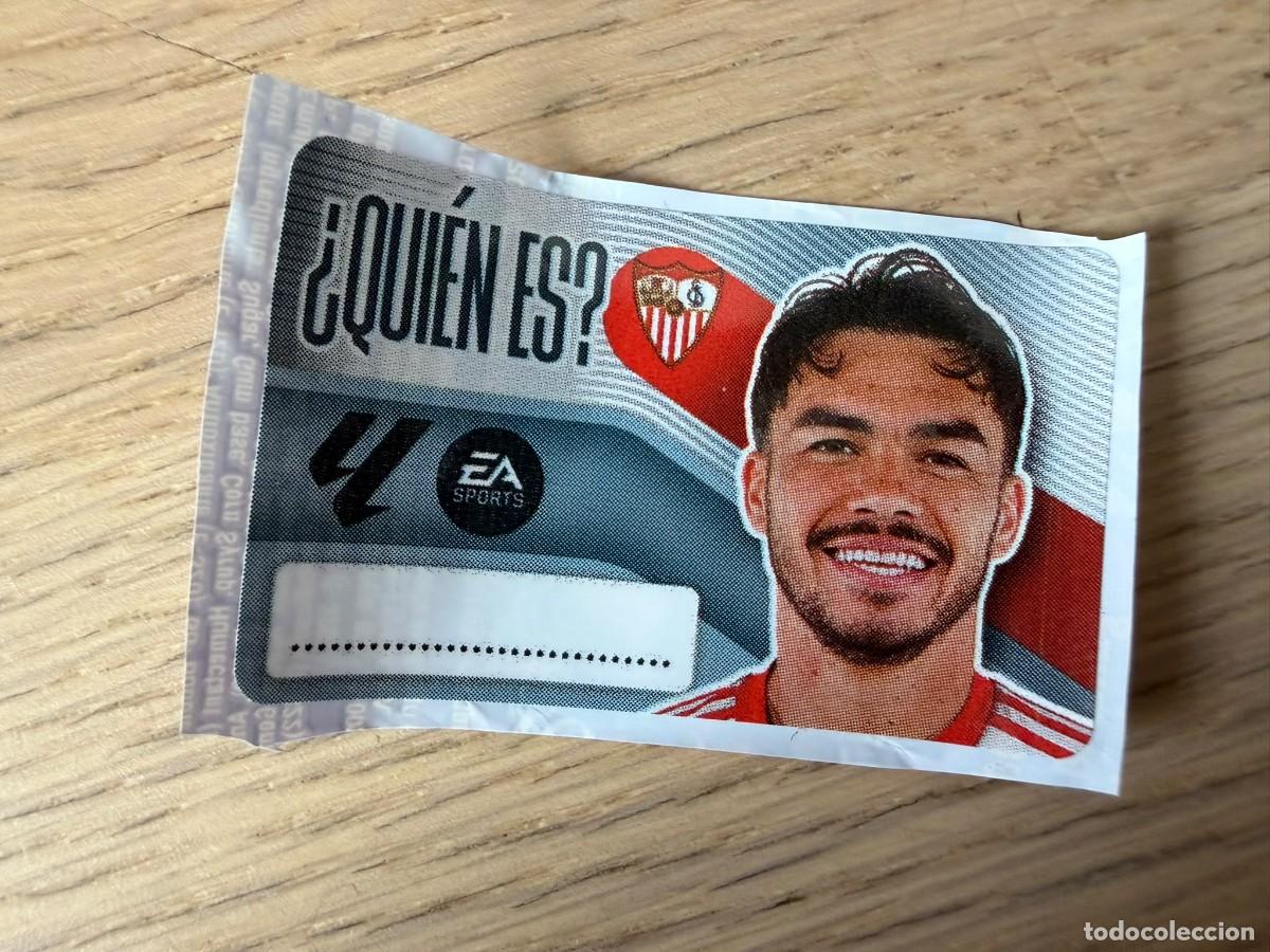 Cromos de f&uacute;tbol: QUIEN ES SUAZO SEVILLA 26 27 2026 2027 LIGA EA SPORTS CHICLES CHICLE ESTE SIN PEGAR