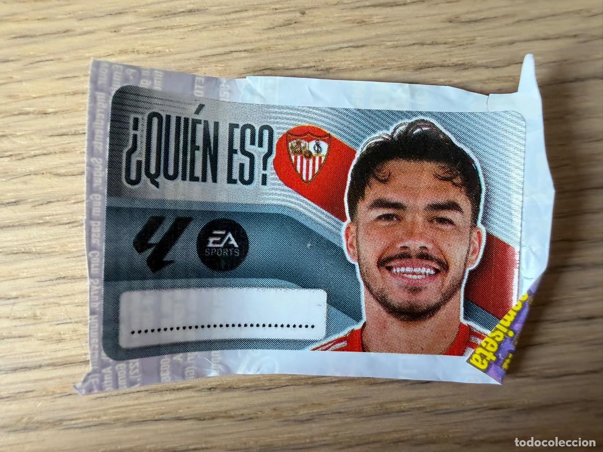 Cromos de f&uacute;tbol: QUIEN ES SUAZO SEVILLA 26 27 2026 2027 LIGA EA SPORTS CHICLES CHICLE ESTE SIN PEGAR