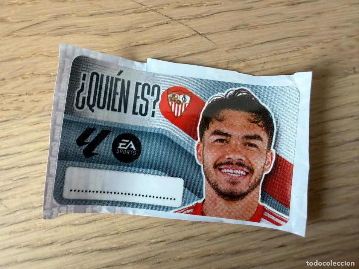 Cromos de f&uacute;tbol: QUIEN ES SUAZO SEVILLA 26 27 2026 2027 LIGA EA SPORTS CHICLES CHICLE ESTE SIN PEGAR