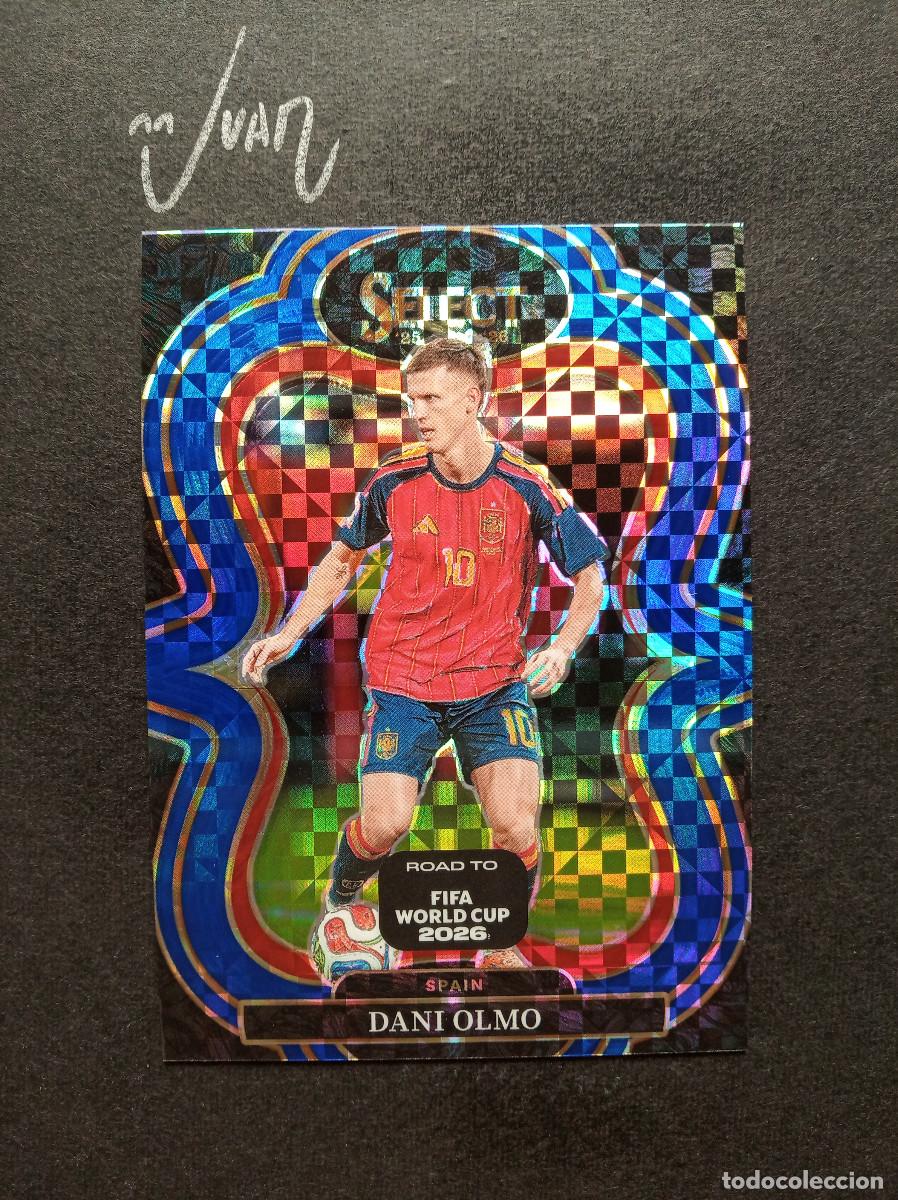 Fu&szlig;ball-Sticker: 171 BLUE CHECKER PRIZM DANI OLMO ESPA&Ntilde;A BARCELONA ⚽ PANINI &reg; SELECT ROAD TO FIFA WORLD CUP 2026 26