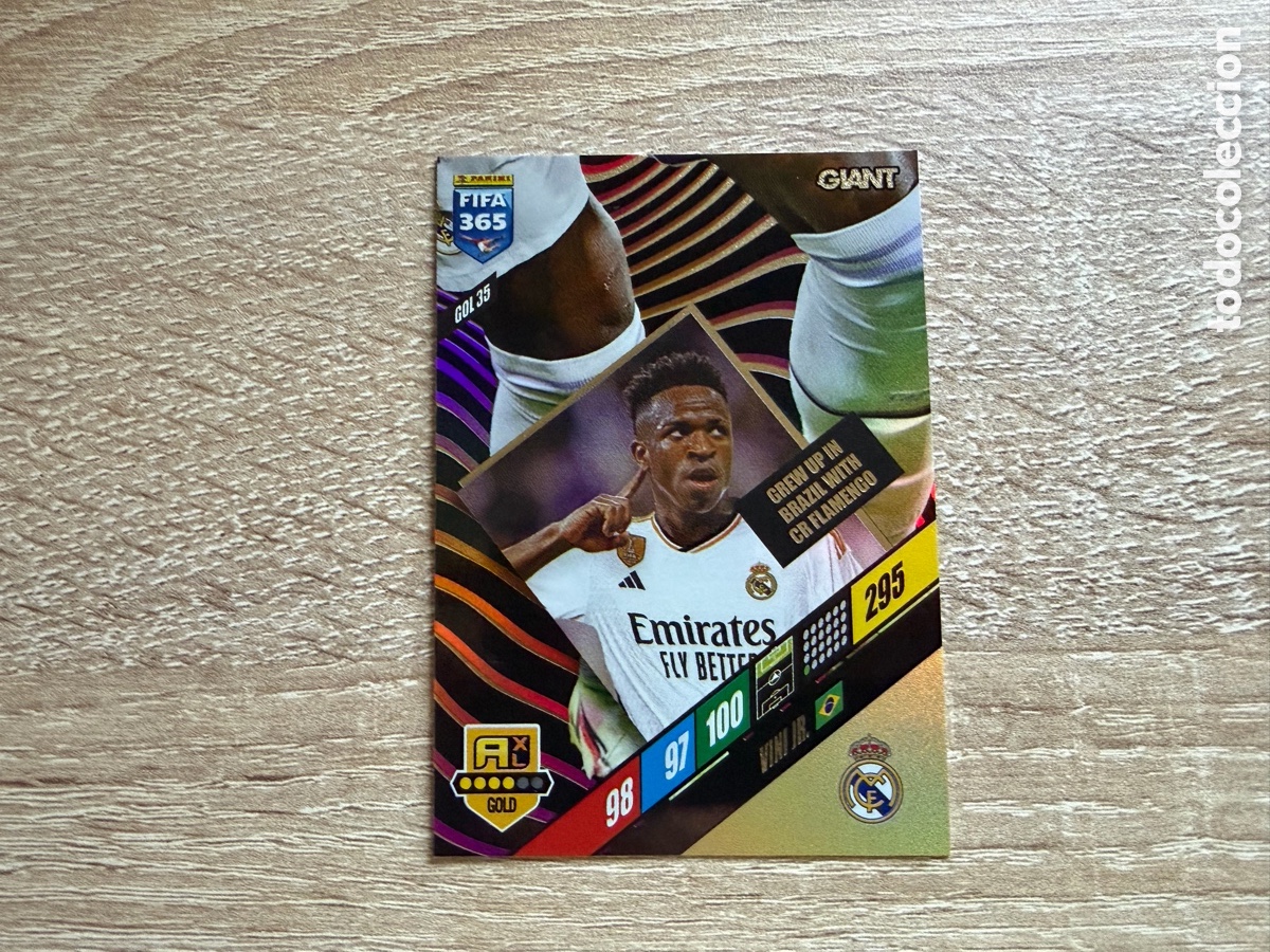 Cromos de f&uacute;tbol: 295 VINI JR. GIANT GOLD PANINI ADRENALYN XL FIFA 365 2024 24 REAL MADRID
