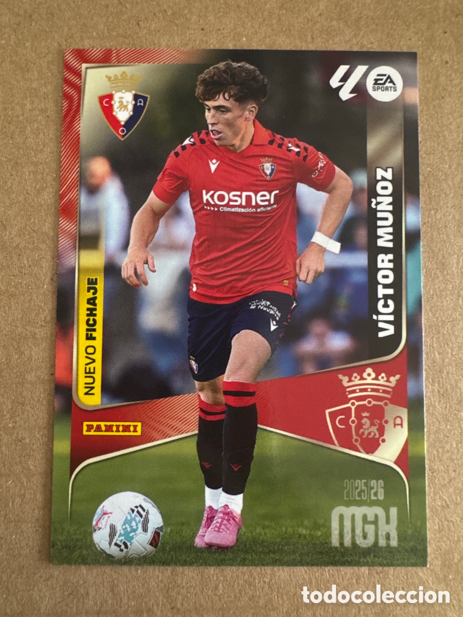 Cromos de f&uacute;tbol: # 455 Victor Mu&ntilde;oz Osasuna Nuevo Fichaje 2 edici&oacute;n Megacracks 25 26 2025 2026 2&ordf; MGK