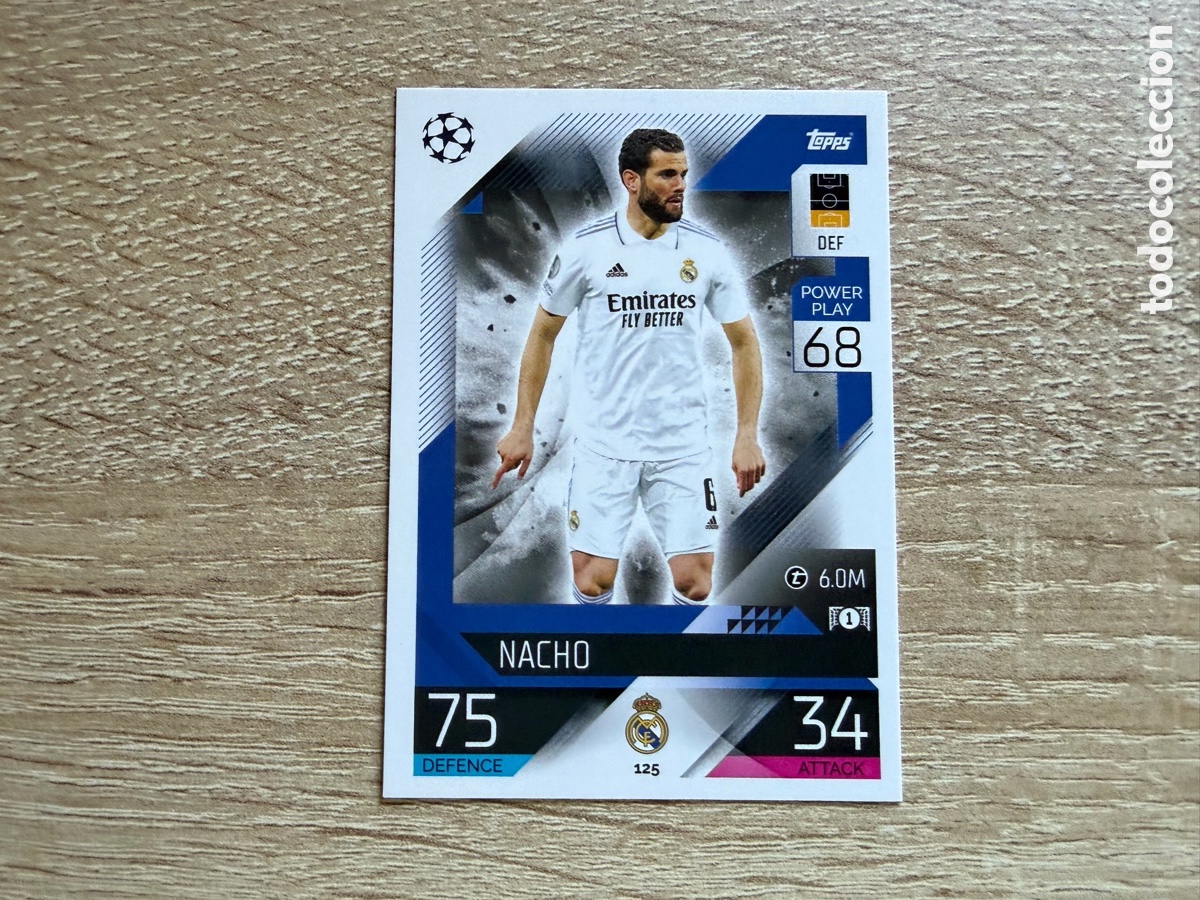 Cromos de f&uacute;tbol: 125 NACHO TOPPS MATCH ATTAX UEFA CHAMPIONS LEAGUE 2022 2023 22 23 REAL MADRID