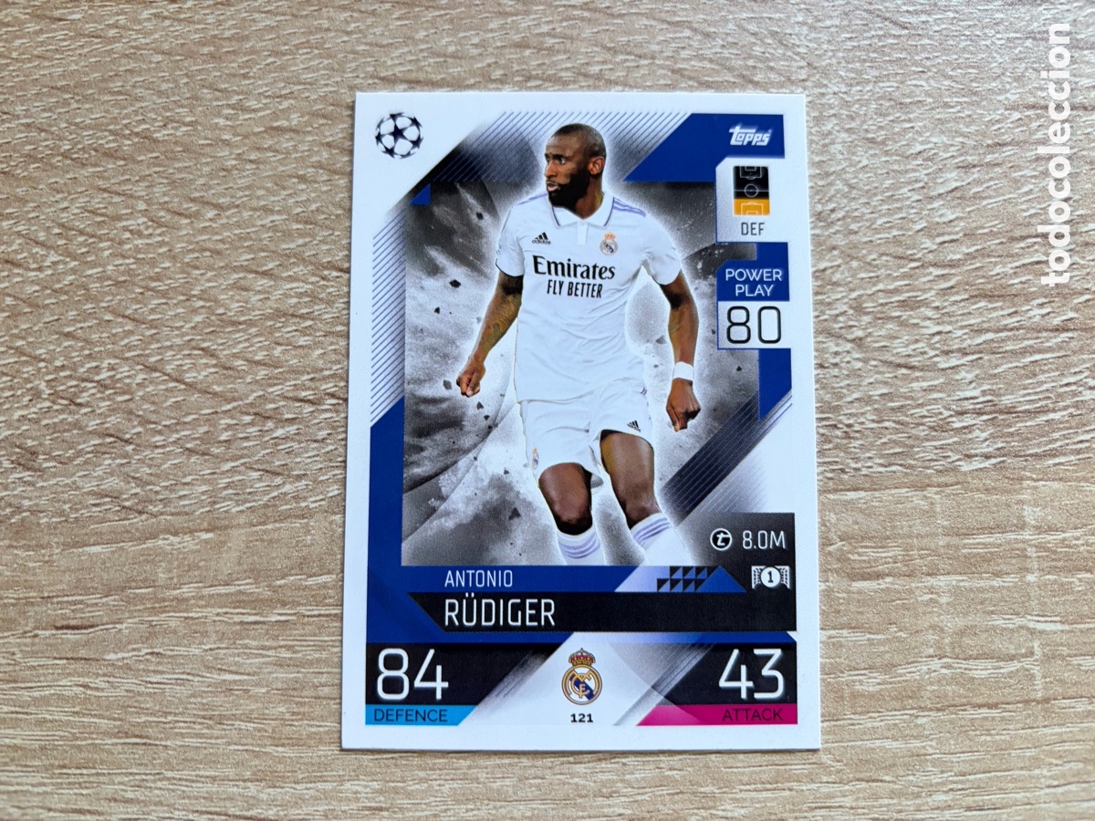 Cromos de f&uacute;tbol: 121 ANTONIO R&Uuml;DIGER TOPPS MATCH ATTAX UEFA CHAMPIONS LEAGUE 2022 2023 22 23 REAL MADRID