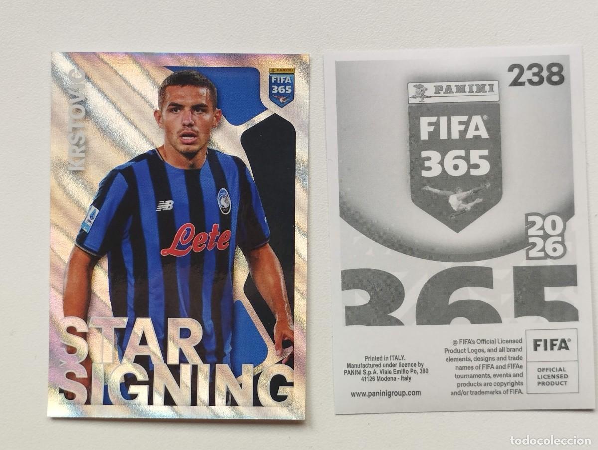Cromos de f&uacute;tbol: CROMO STICKER PANINI FIFA 365 2026 STAR SIGNING KRSTOVIC 238 ATALANTA