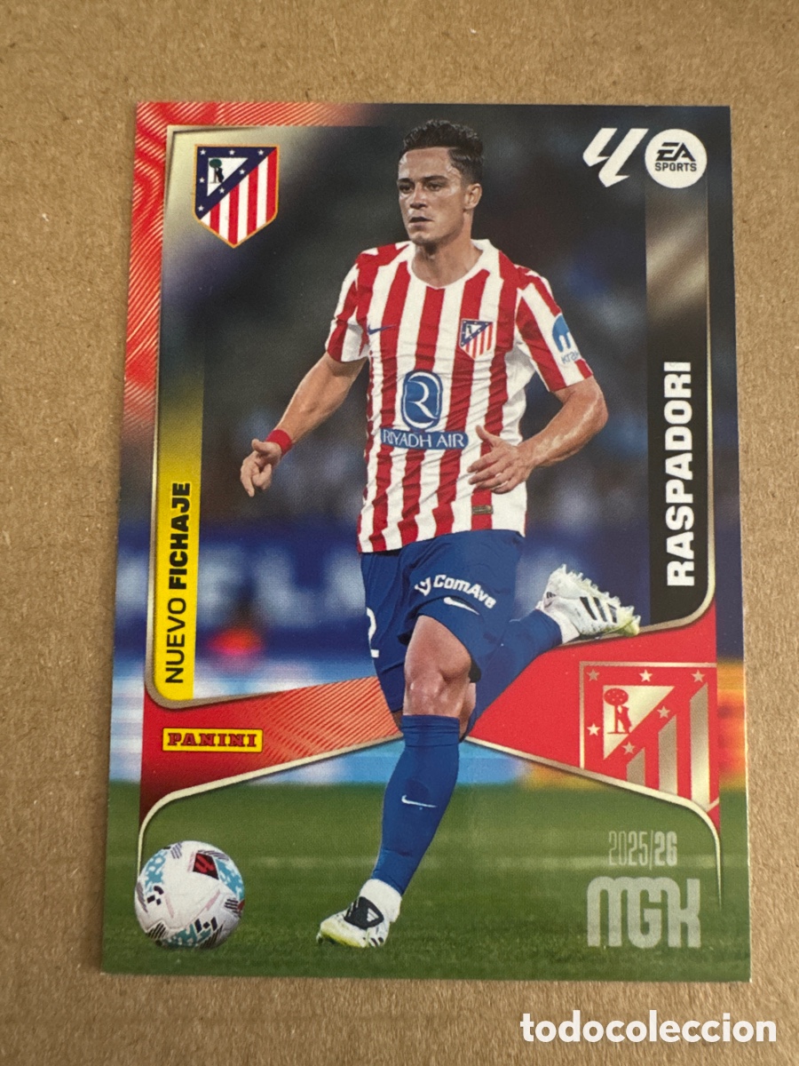 Cromos de f&uacute;tbol: # 475 Raspadori Atl&eacute;tico de Madrid Nuevo Fichaje 2 edici&oacute;n Megacracks 25 26 2025 2026 2&ordf; MGK