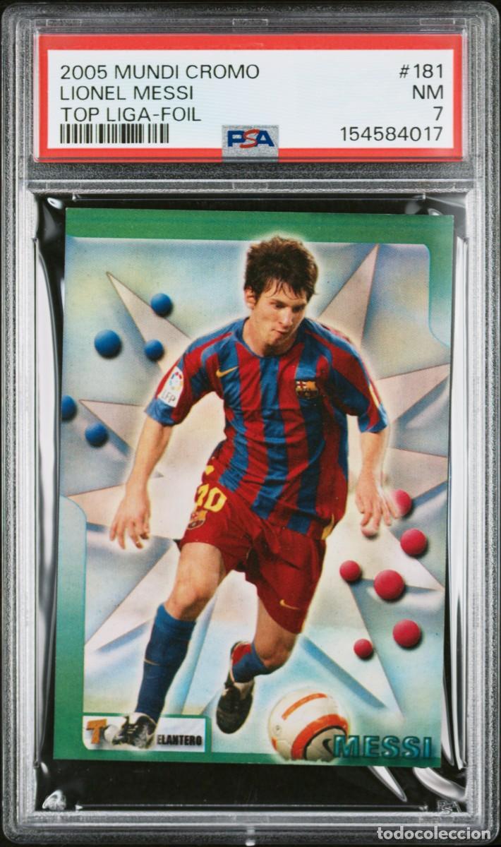 Cromos de Futebol: Messi #181 FC Barcelona Mundicromo Top Liga Foil 2005 06 PSA 7