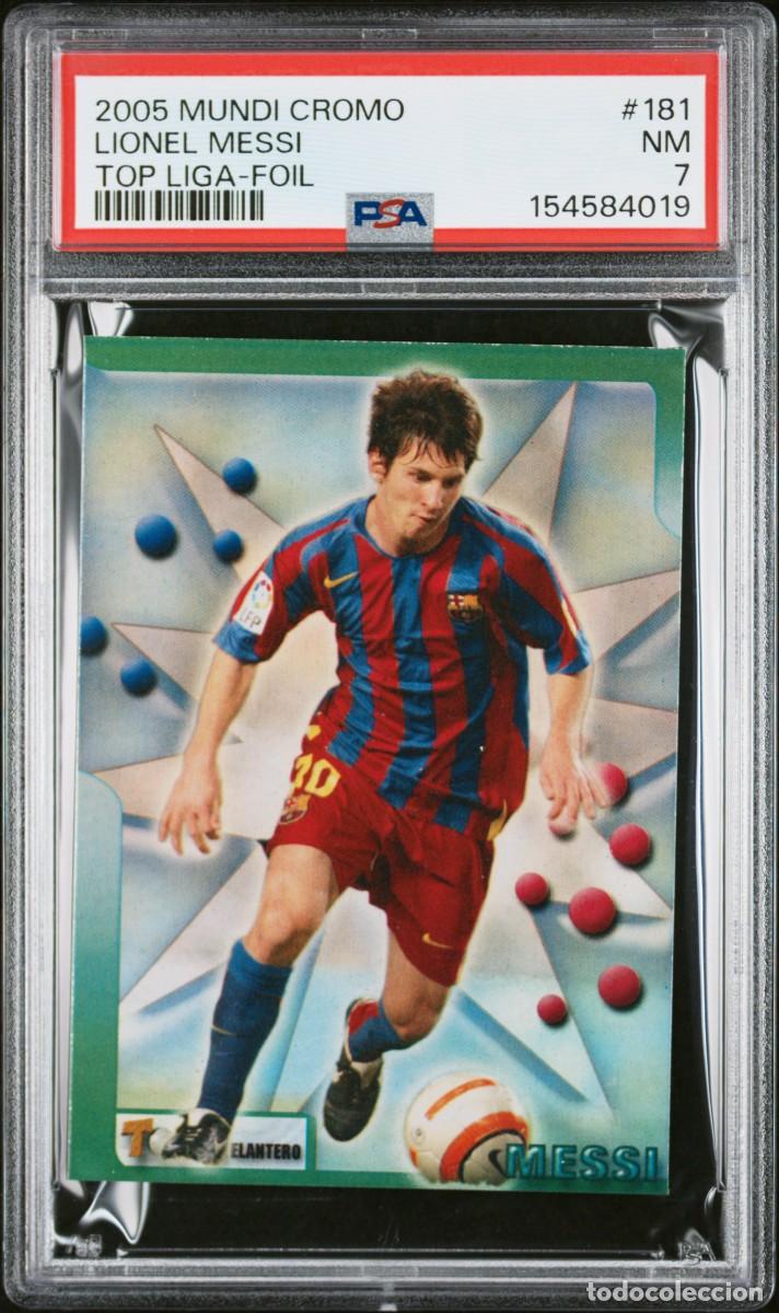 Cromos de Futebol: Messi #181 FC Barcelona Mundicromo Top Liga Foil 2005 06 PSA 7