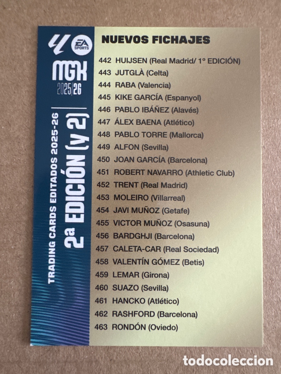 Football Stickers: # 2 &Iacute;ndice Checklist Nuevos Fichajes Segunda 2a Edici&oacute;n Megacracks 25 26 2025 2026 MGK Trading