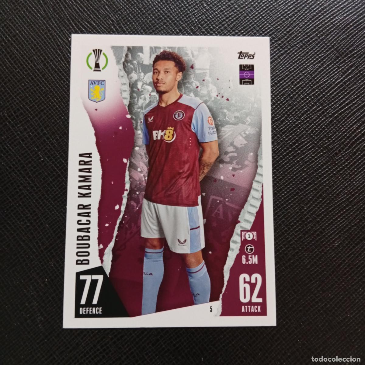Cromos de f&uacute;tbol: 5 BOUBACAR KAMARA ASTON VILLA ESCUDO TOPPS MATCH ATTAX 2023 2124 FUTBOL CROMO 23 24 - A217 PG1