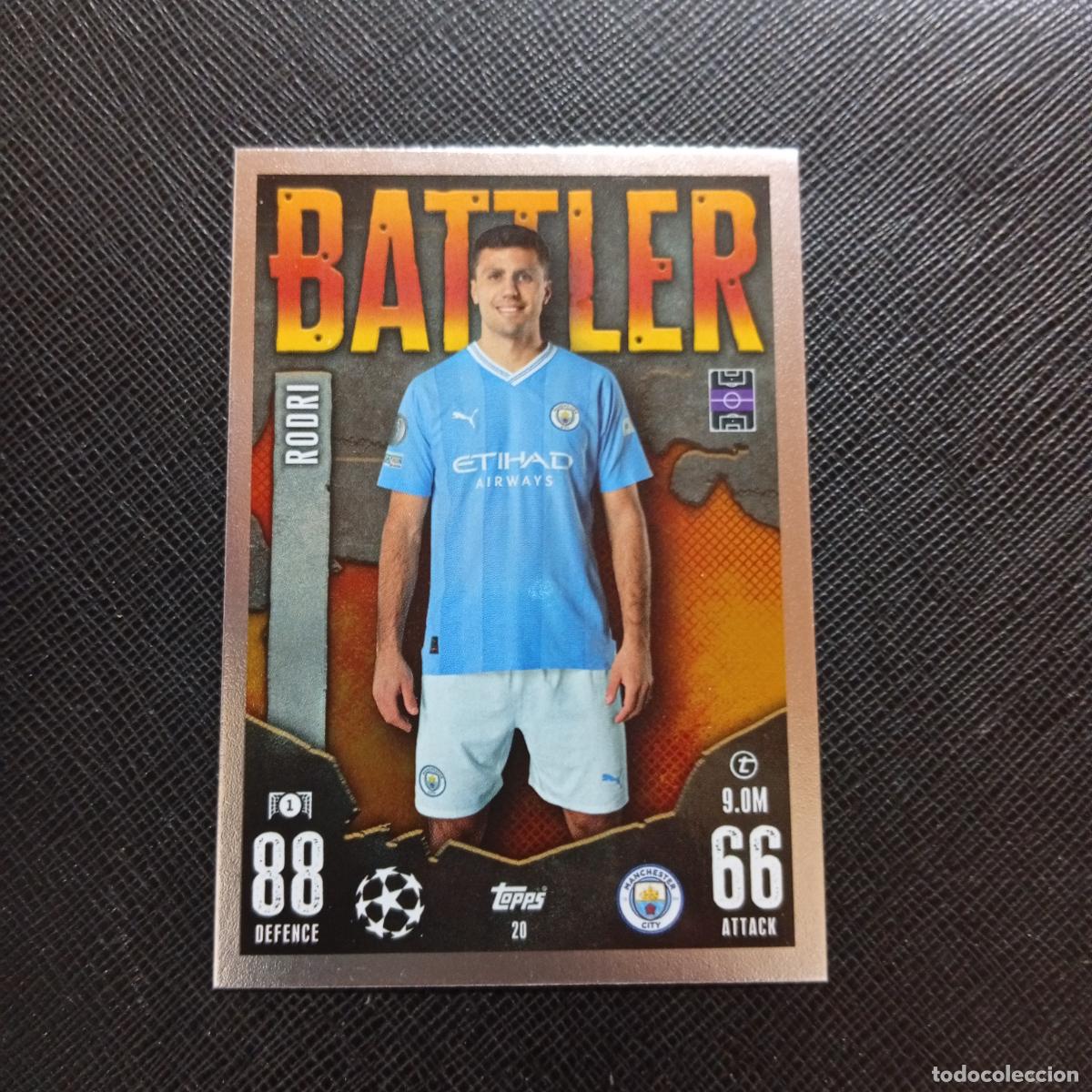 Cromos de f&uacute;tbol: 20 RODRI MANCHESTER CITY TOPPS MATCH ATTAX 2023 2124 FUTBOL CROMO 23 24 - A217 PG3