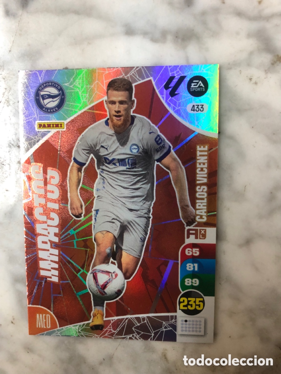 Cromos de f&uacute;tbol: 433 CARLOS VICENTE DEPORTIVO ALAVES IMPACTOS FICHAS ALBUM ADRENALYN XL 2024 2025 24 25