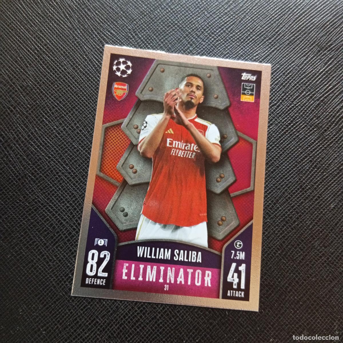 Cromos de f&uacute;tbol: 31 WILLIAM SALIBA ARSENAL TOPPS MATCH ATTAX 2023 2024 FUTBOL CROMO 23 24 - A217 PG4