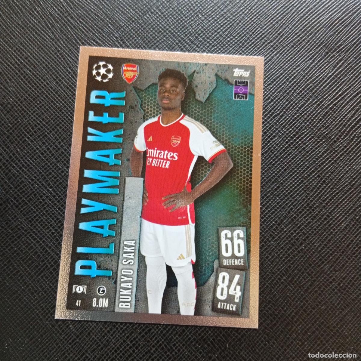 Cromos de f&uacute;tbol: 41 SAKA ARSENAL TOPPS MATCH ATTAX 2023 2024 FUTBOL CROMO 23 24 - A217 PG5