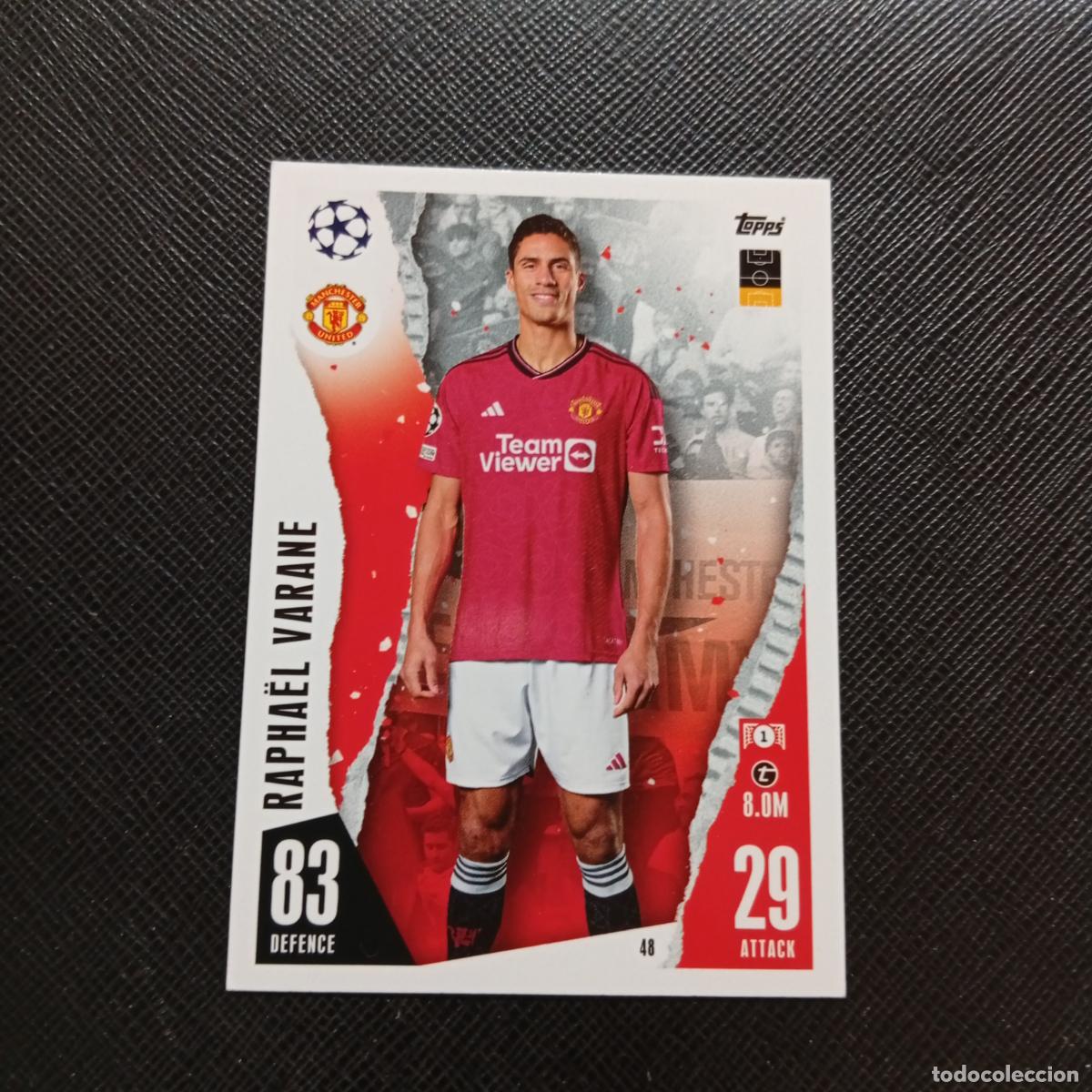 Cromos de f&uacute;tbol: 48 VARANE MANCHESTER UNITED TOPPS MATCH ATTAX 2023 2024 FUTBOL CROMO 23 24 - A217 PG5