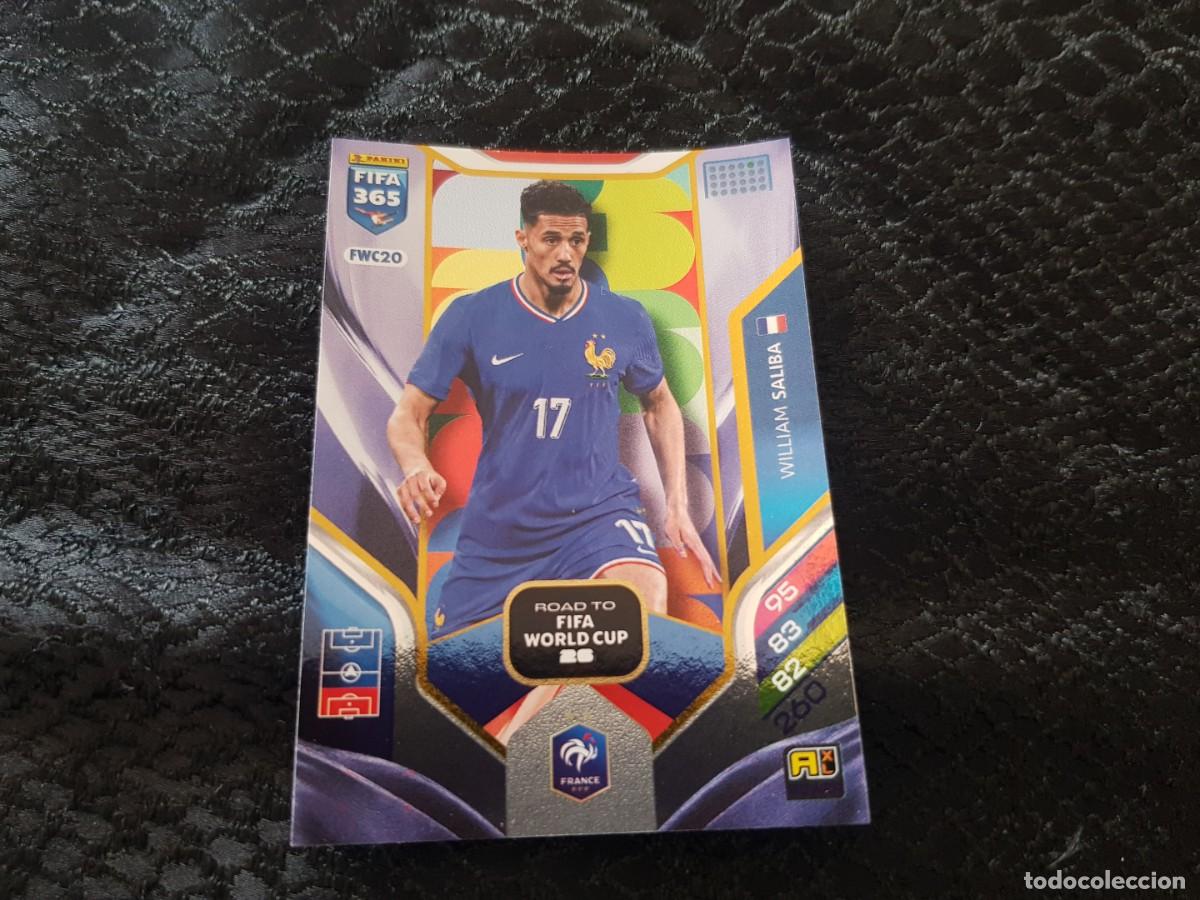 Cromos de f&uacute;tbol: Adrenalyn XL Fifa 365 Panini 2025/2026 25/26 Road to Fifa World Cup FWC20 Saliba (Francia)
