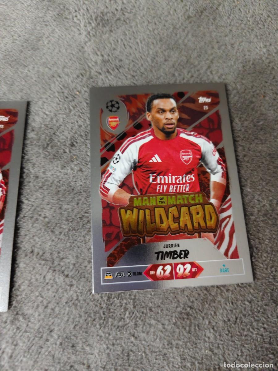 Cromos de f&uacute;tbol: 23 MATCH ATTAX 26/27 JURRI&Euml;N TIMBER ARSENAL MAN OF THE WILDCARD 2026 2027 TOPPS UCC AAU