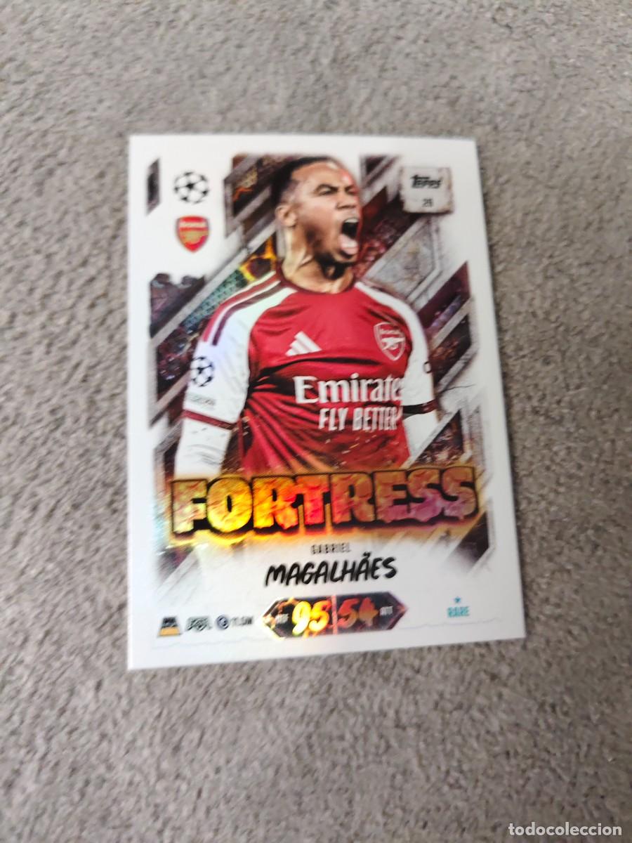 Cromos de f&uacute;tbol: 26 MATCH ATTAX 26/27 GABRIEL MAGALH&Atilde;ES ARSENAL FORTRESS 2026 2027 TOPPS UCC AAU