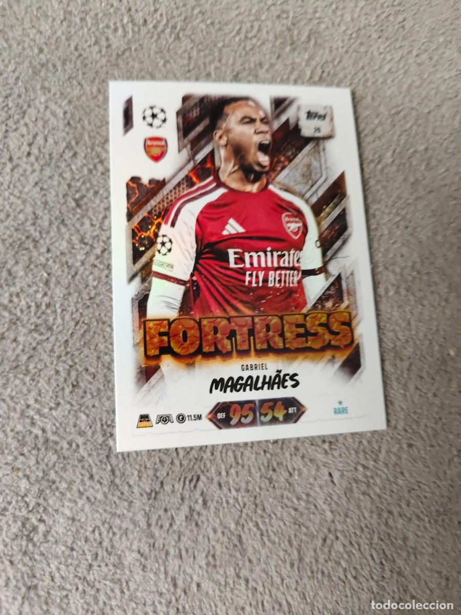 Cromos de f&uacute;tbol: 26 MATCH ATTAX 26/27 GABRIEL MAGALH&Atilde;ES ARSENAL FORTRESS 2026 2027 TOPPS UCC AAU