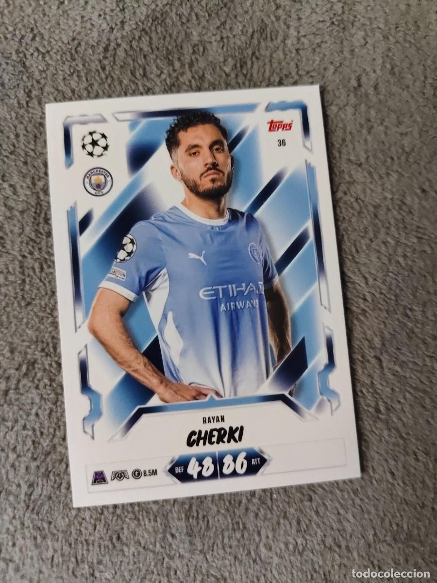Cromos de f&uacute;tbol: 36 MATCH ATTAX 26/27 RAYAN CHERKI MANCHESTER CITY BASE CARD 2026 2027 TOPPS UCC AAU