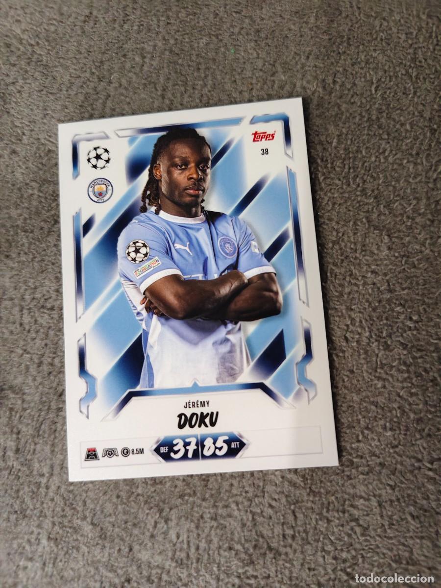 Cromos de f&uacute;tbol: 38 MATCH ATTAX 26/27 J&Eacute;R&Eacute;MY DOKU MANCHESTER CITY BASE CARD 2026 2027 TOPPS UCC AAU