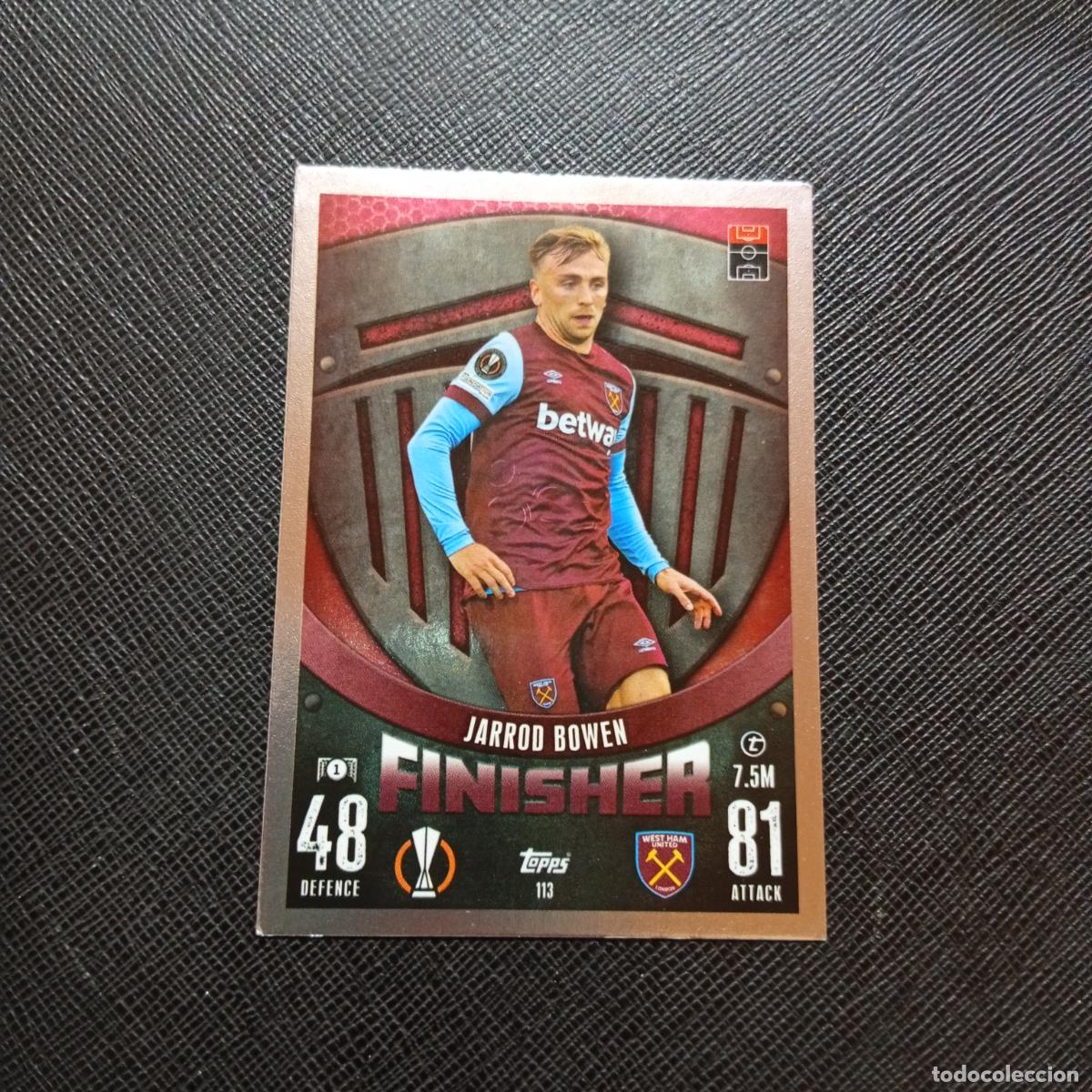 Cromos de f&uacute;tbol: 113 JARROD BOWEN WEST HAM TOPPS MATCH ATTAX 2023 2024 FUTBOL CROMO 23 24 - A217 PG13 B