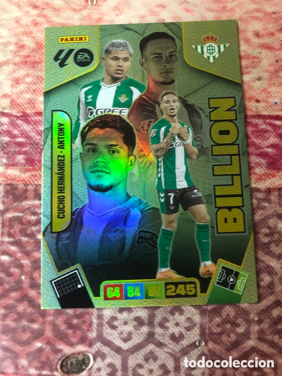 Cromos de f&uacute;tbol: CUCHO HERNANDEZ - ANTONY REAL BETIS BILLION FICHAS ALBUM ADRENALYN XL 2025 2026 25 26