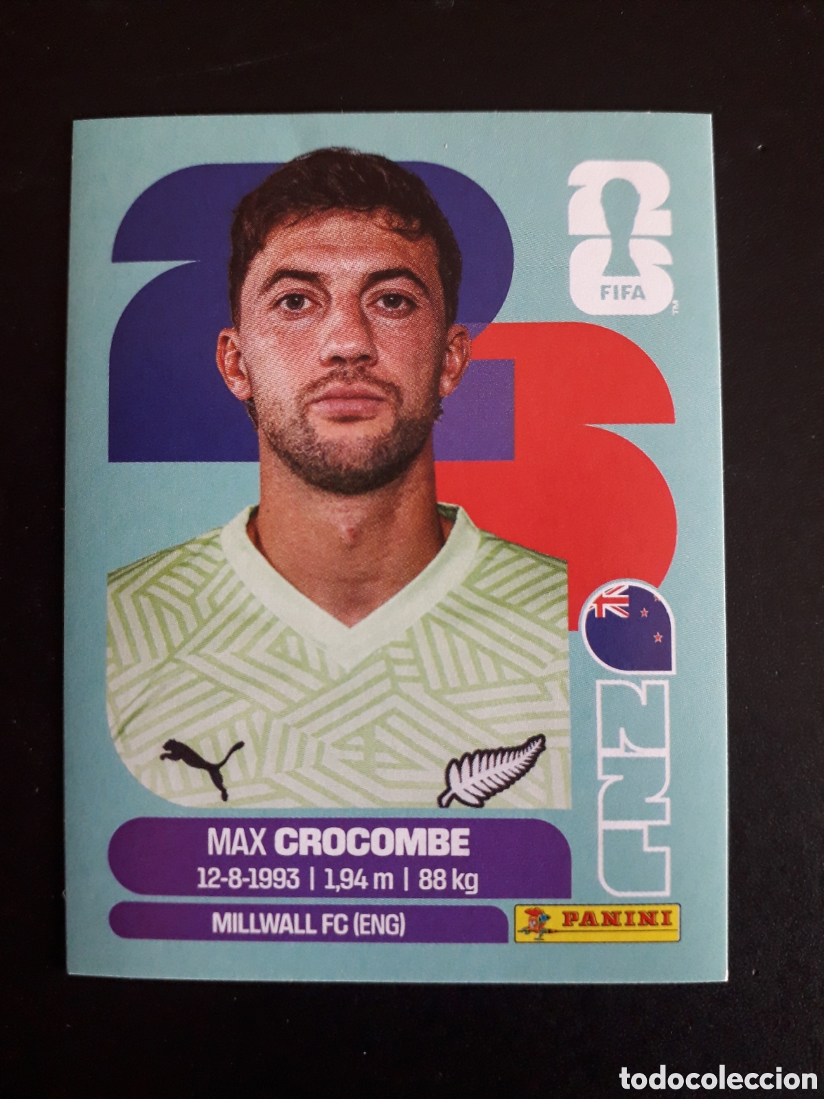 Cartes &agrave; collectionner de Football: CROCOMBE NUEVA ZELANDA NZL 2 MUNDIAL F&Uacute;TBOL 2026 FIFA WORLD CUP PANINI SIN PEGAR PEDIDO M&Iacute;NIMO 3&euro;
