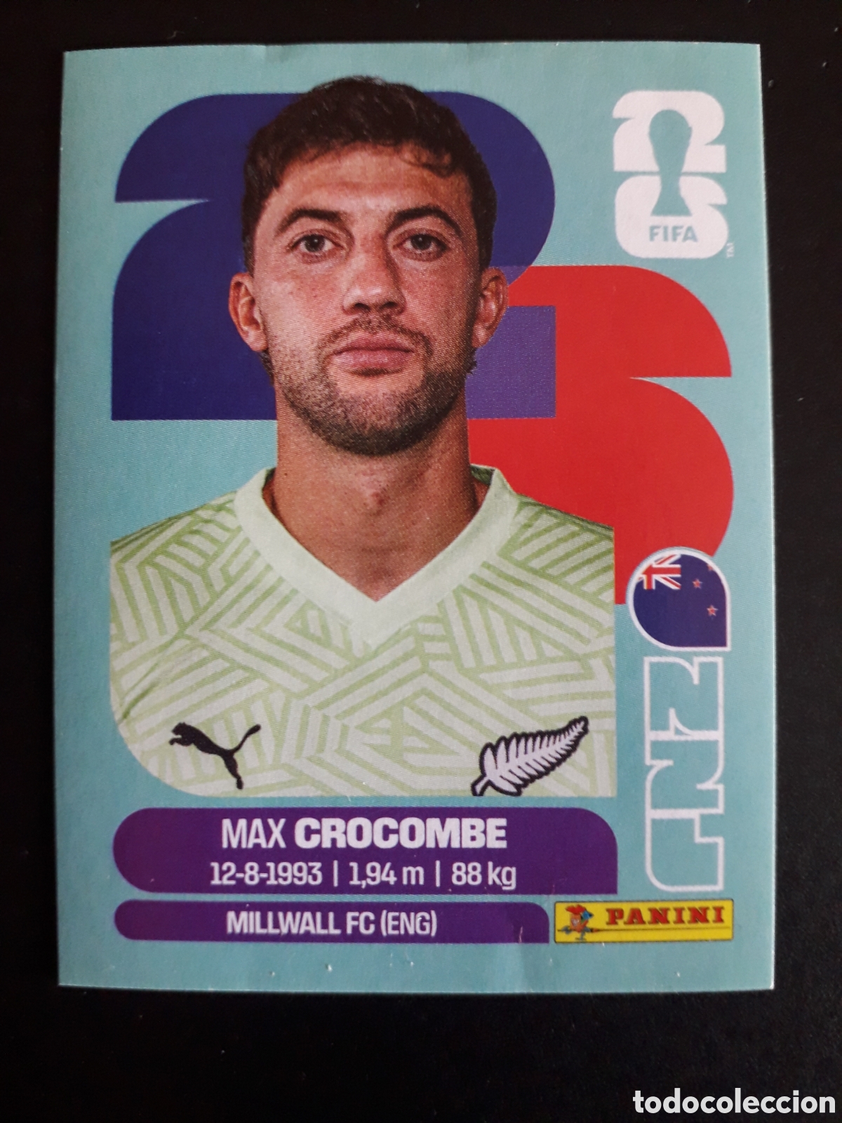 Cartes &agrave; collectionner de Football: CROCOMBE NUEVA ZELANDA NZL 2 MUNDIAL F&Uacute;TBOL 2026 FIFA WORLD CUP PANINI SIN PEGAR PEDIDO M&Iacute;NIMO 3&euro;
