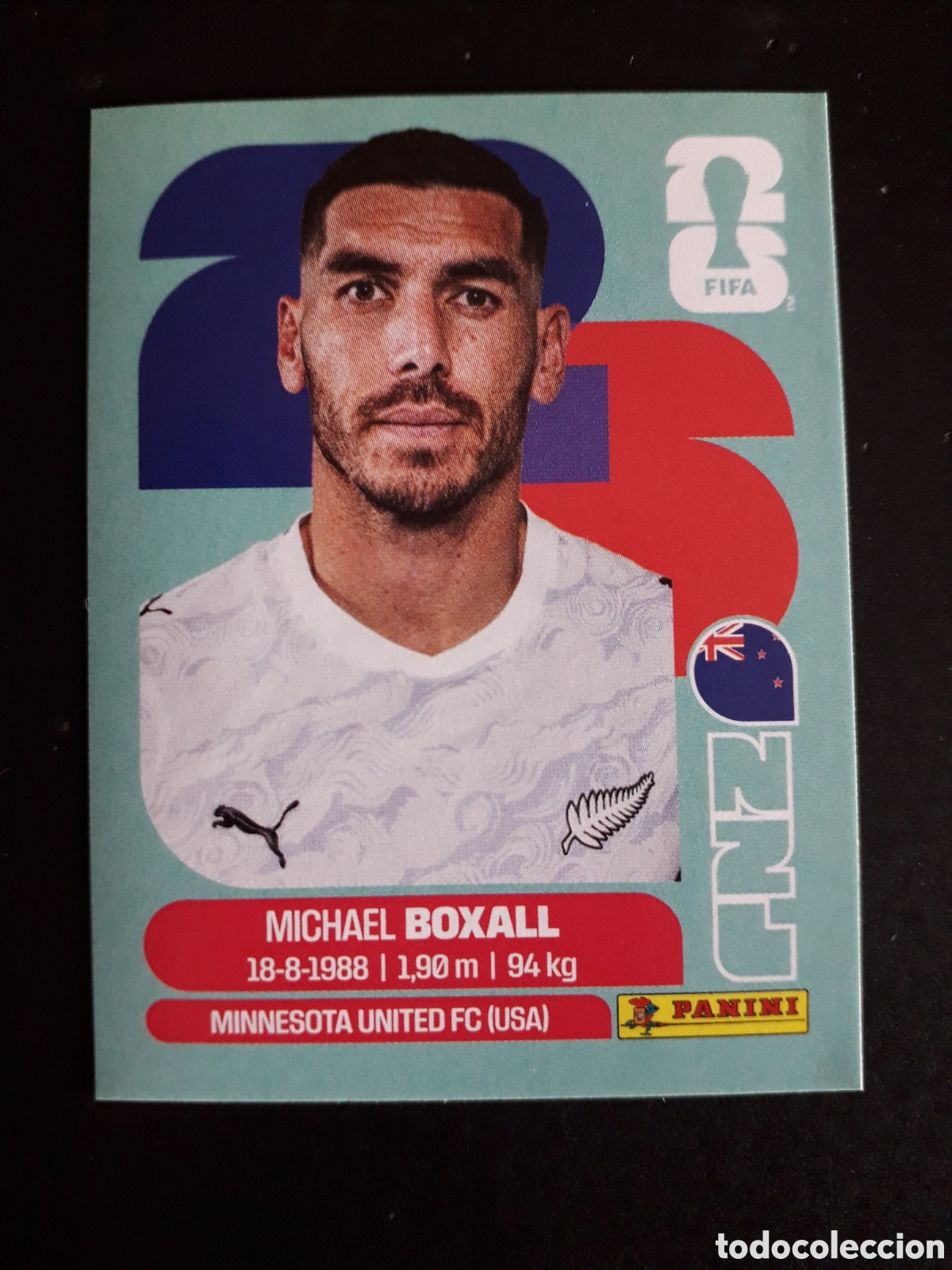 Fu&szlig;ball-Sticker: BOXALL NUEVA ZELANDA NZL 4 MUNDIAL F&Uacute;TBOL 2026 FIFA WORLD CUP PANINI SIN PEGAR PEDIDO M&Iacute;NIMO 3&euro;
