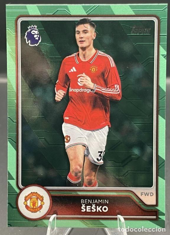 Cromos de f&uacute;tbol: Benjamin Sesko #202 Manchester United Topps Flagship Premier League 2026 2027 Green Parallel