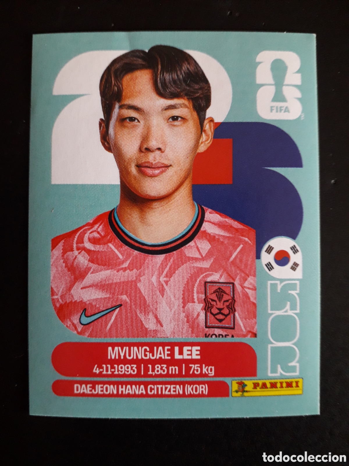 Fu&szlig;ball-Sticker: M LEE COREA DEL SUR KOR 9 MUNDIAL F&Uacute;TBOL 2026 FIFA WORLD CUP PANINI SIN PEGAR PEDIDO M&Iacute;NIMO 3&euro;