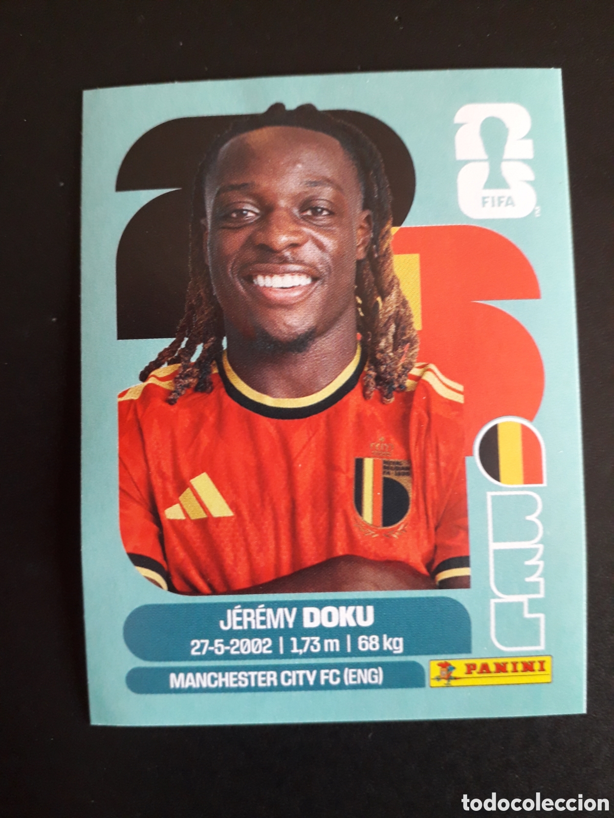 Cromos de f&uacute;tbol: DOKU B&Eacute;LGICA BEL 16 MUNDIAL F&Uacute;TBOL 2026 FIFA WORLD CUP PANINI SIN PEGAR PEDIDO M&Iacute;NIMO 3&euro;
