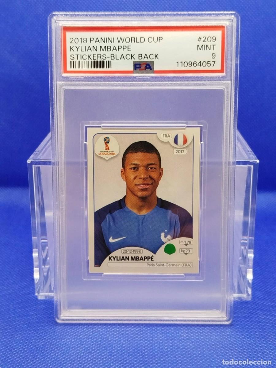 Cromos de f&uacute;tbol: PSA 9 #209 KYLIAN MBAPP&Eacute; RC 2018 PANINI WORLD CUP STICKER BLACK