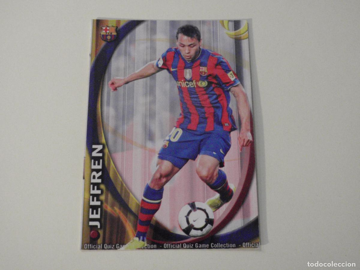 Cromos de f&uacute;tbol: 654 JEFFREN FC Barcelona. TRADING CARD OFFICIAL QUIZ GAME COLLECTION 2010 2011 MUNDICROMO 10 11