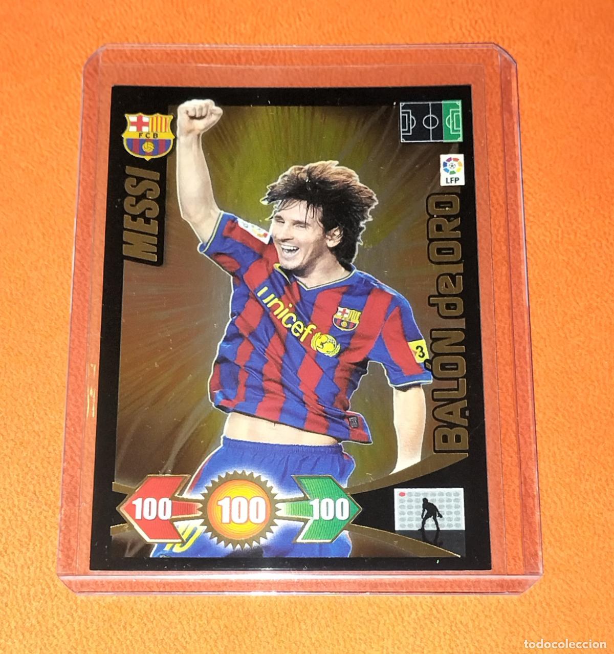 Cromos de f&uacute;tbol: LIONEL MESSI BALON DE ORO CARD FC BARCELONA ADRENALYN XL LIGA BBVA 2009 2010 09 10 PANINI