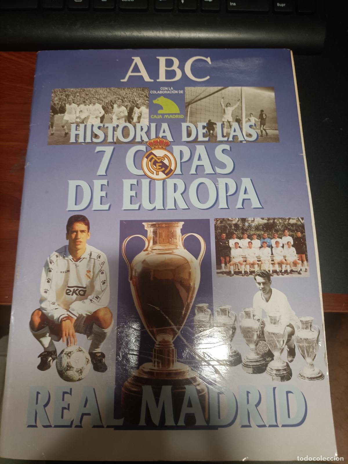 Cromos de f&uacute;tbol: ALBUM DE CROMOS E ILSUSTRACIONES HISTORIA DE LAS 7 COPAS DE EUROPA ABC REAL MADRID