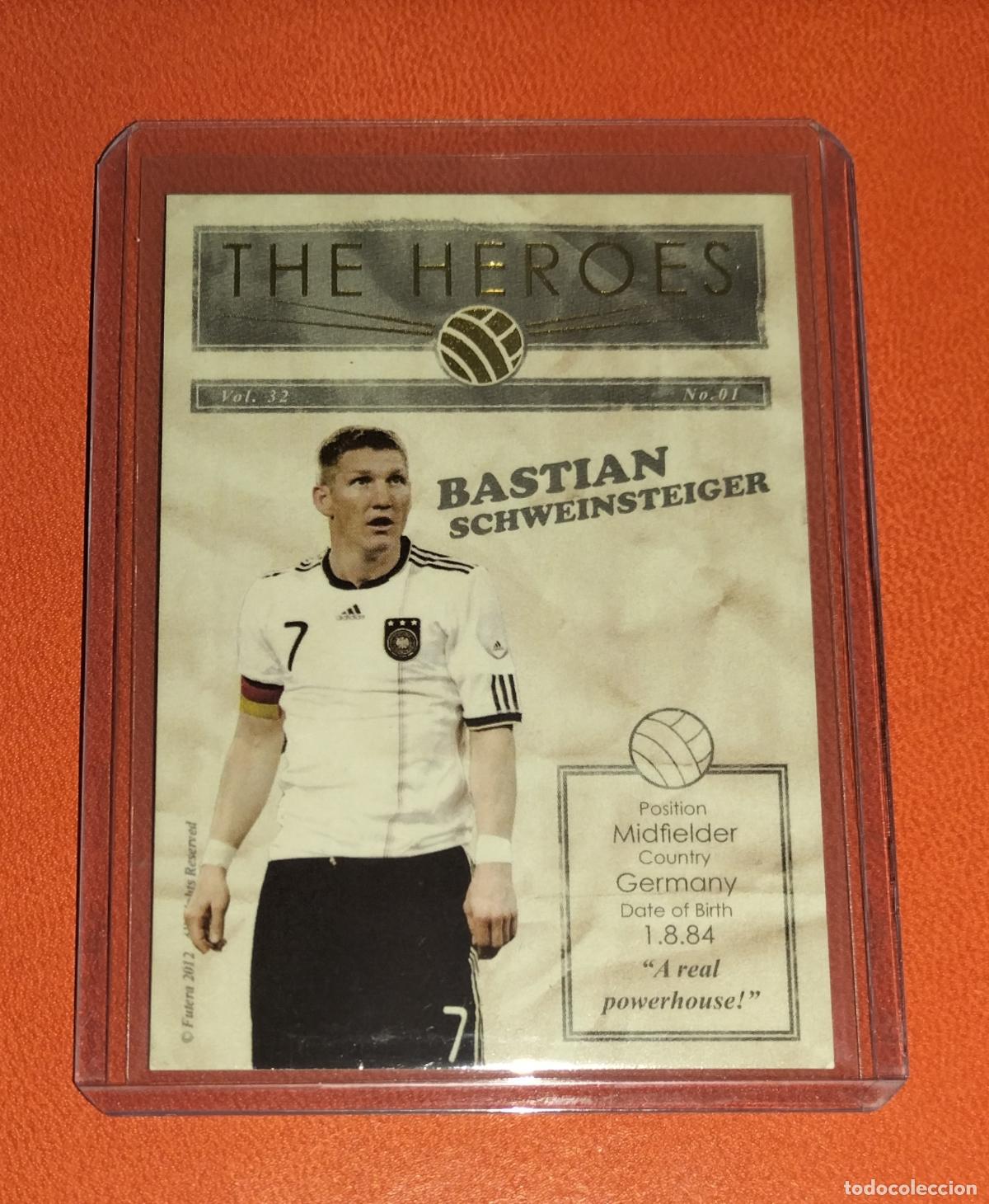 Cromos de f&uacute;tbol: SCHWEINSTEIGER THE HEROES HR32 ALEMANIA LIMITED EDITON CARD NUMERADA WORLD CUP FUTERA UNIQUE 2012