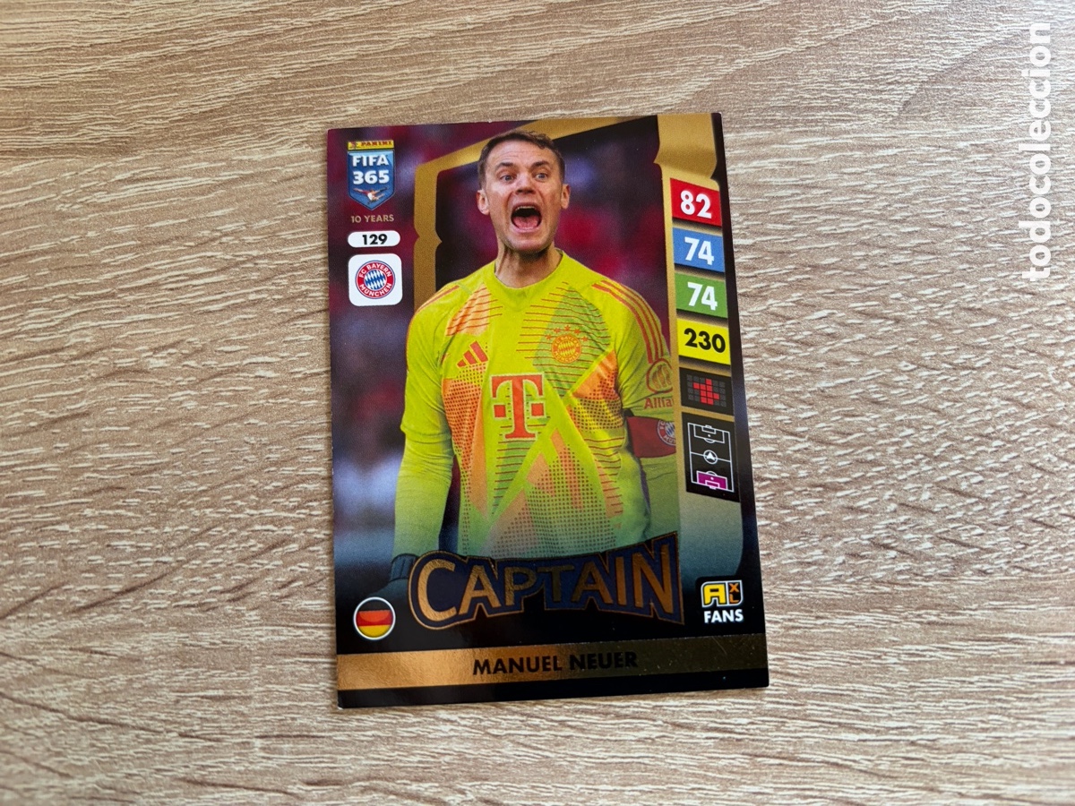 Cromos de f&uacute;tbol: 129 MANUEL NEUER CAPTAIN PANINI FIFA 365 2024 2025 24 25 BAYERN MUNCHEN