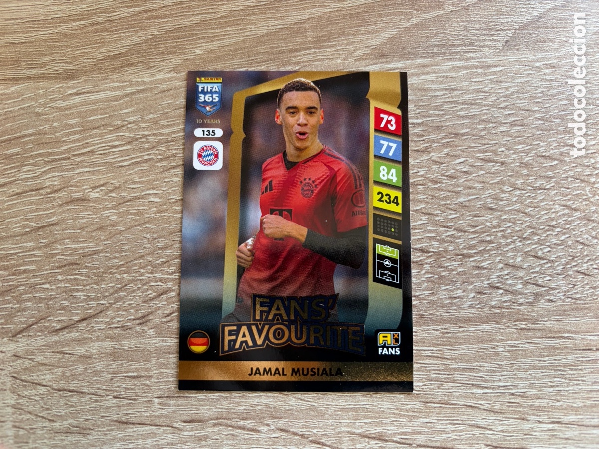 Cromos de f&uacute;tbol: 135 JAMAL MUSIALA FANS FAVOURITE PANINI FIFA 365 2024 2025 24 25 BAYERN MUNCHEN