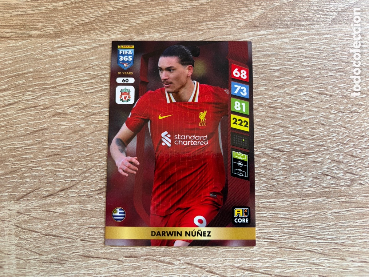 Cromos de f&uacute;tbol: 60 DARWIN NUNEZ PANINI FIFA 365 2024 2025 24 25 LIVERPOOL FC