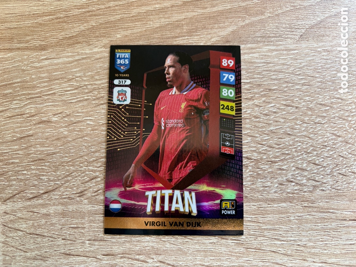 Cromos de f&uacute;tbol: 317 VIRGIL VAN DIJK TITAN PANINI FIFA 365 2024 2025 24 25 LIVERPOOL FC