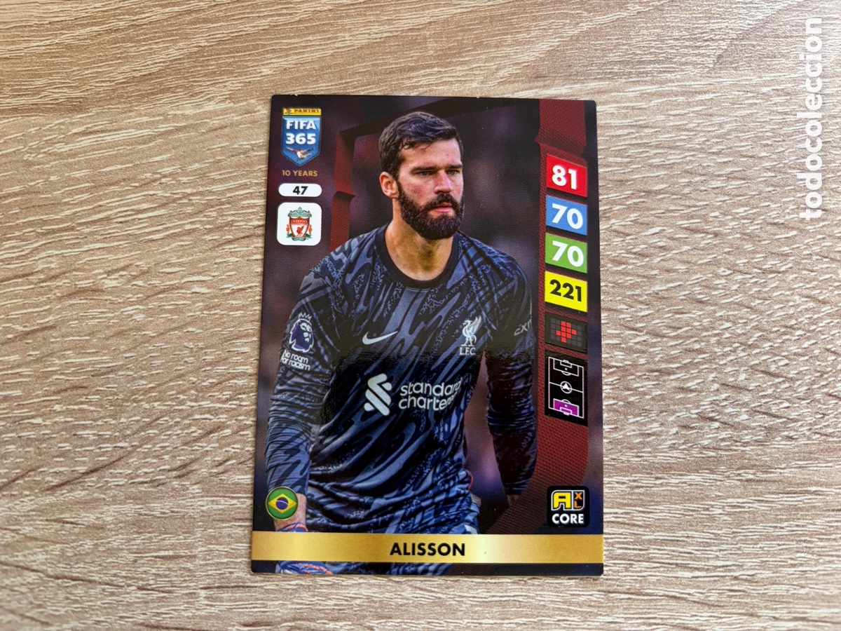 Cromos de f&uacute;tbol: 47 ALISSON PANINI FIFA 365 2024 2025 24 25 LIVERPOOL FC