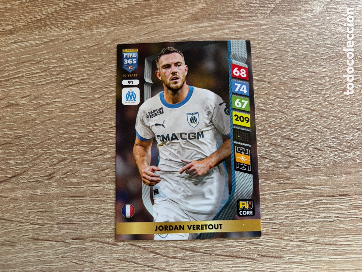 Cromos de f&uacute;tbol: 91 JORDAN VERETOUT PANINI FIFA 365 2024 2025 24 25 OLYMPIQUE DE MARSEILLE